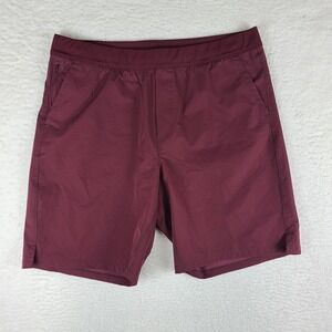 Public Rec Shorts Mens 40 Burgundy Red Running‎ Basketball Training Active Nylon
